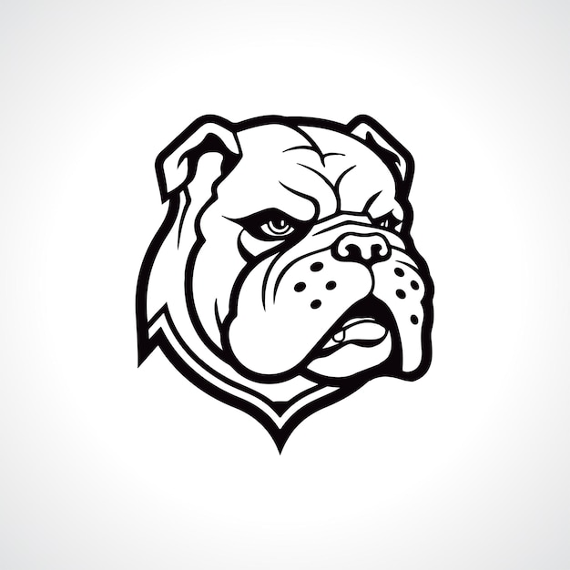 Bulldog Logo Design Głowa Bulldoga Logo Vector