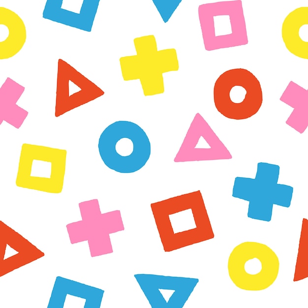 Bunch of Shape Seamless Pattern Wektorowy projekt ilustracji