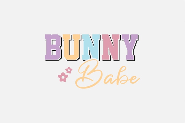 Bunny Babe Retro Wielkanocny Dzień Typografia T Shirt Design