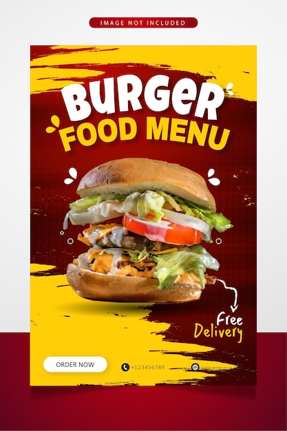 Burger Food Menu Plakat Szablon Projektu Banera Promocyjnego