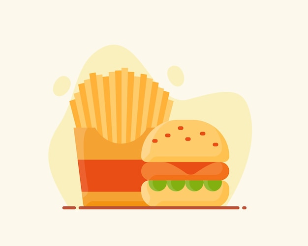 Burger Frytki Popularne Amerykańskie Fast Foody Fast