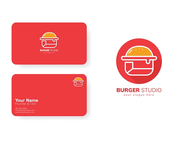 Plik wektorowy burger homemade studio logo