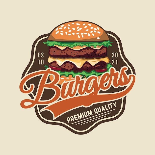 Burger House Vintage Odznaka Zestaw Logo Fast Food Bistro Bar Z Przekąskami Restauracja Uliczna Ikony Restauracji