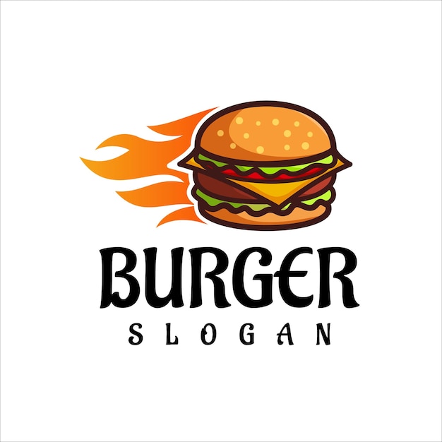 Burger Logo Design Wektor Fast Food Restauracji I Cafe Symbol