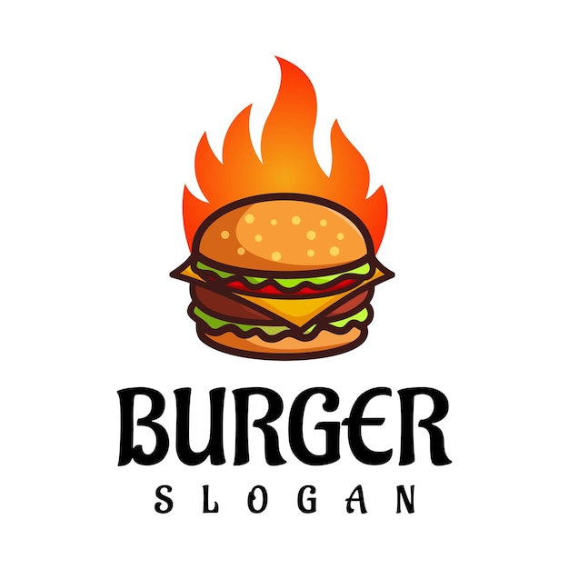 Burger Logo Design Wektor Fast Food Restauracji I Cafe Symbol