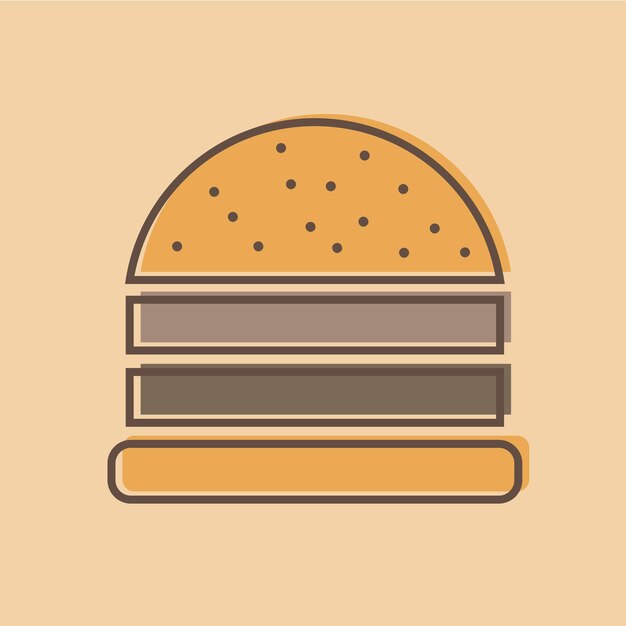 Burger Logo Emblemat Kolorowy Kształt Linii Styl - Ilustracja Wektorowa