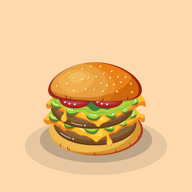 Plik wektorowy burger mięsny z serem