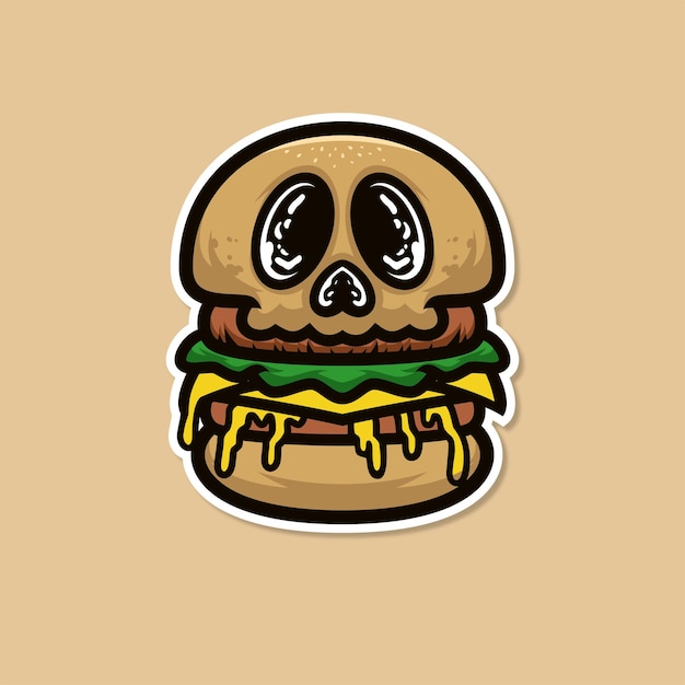 Burgery Zombie Maskotka Logo Esport Ilustracja Wektor Premium