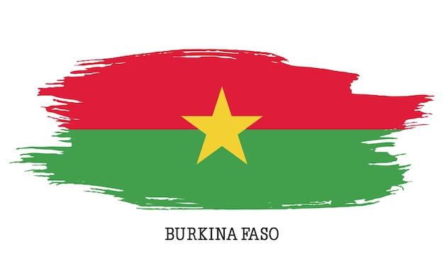 Burkina Faso Flaga Wektor Grunge Pociągnięcia Pędzlem