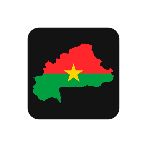 Burkina Faso Mapa Sylwetka Z Flagą Na Czarnym Tle