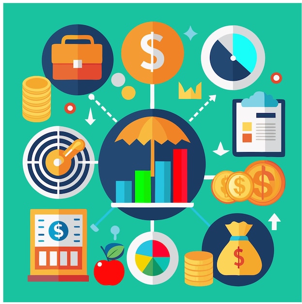Business and Finance Icon Set Ilustracja wektorowa izolowana na białym tle