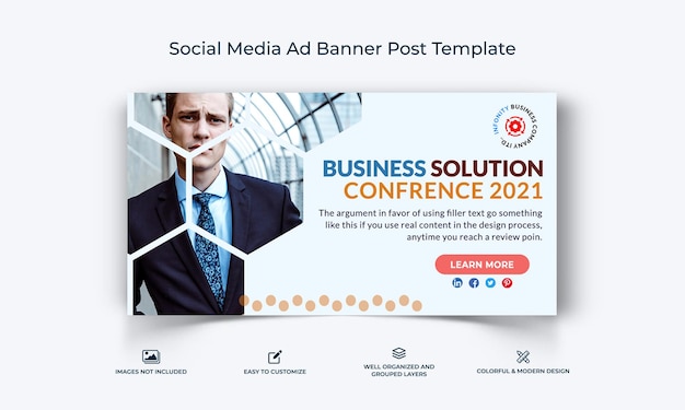 Business Service Social Media Facebook Baner Reklamowy Post Szablon Wektor Premium