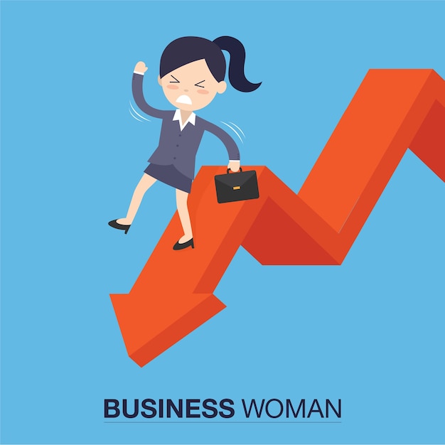 Businesswomanman On Falling Down