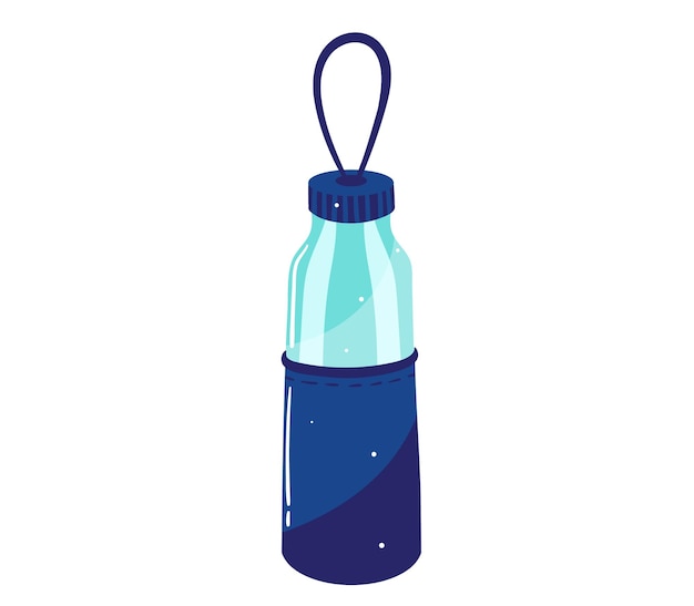 Butelka Na Wodę Wielokrotnego Użytku Z Niebieską Zakrętką I Wygodną Pętlą Do Przenoszenia Ekologicznego Napoju