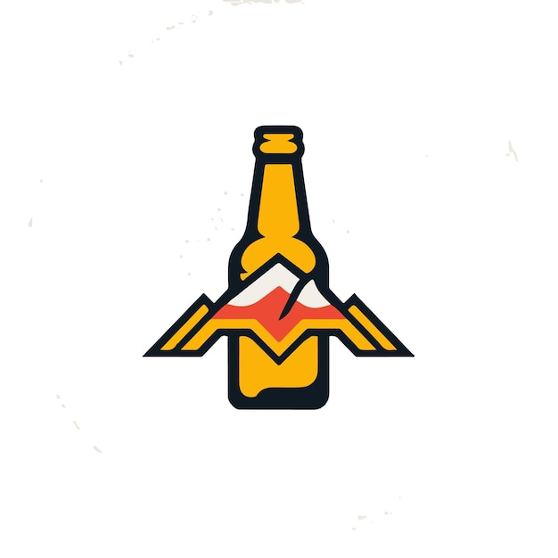 Butelka Zimnego Piwa W Kolorze Minimalistycznego Logo