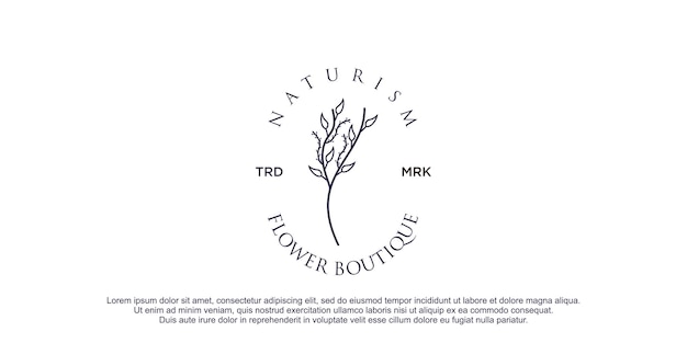 Butikowe Logo Z Naturalną Koncepcją Piękna Wektor Premium