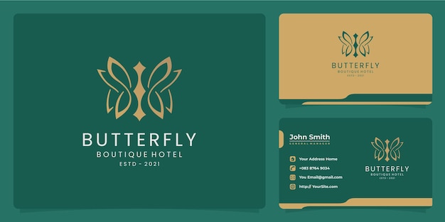 Butterfly Boutique Hotel Luksusowy Projekt Logo I Wizytówka