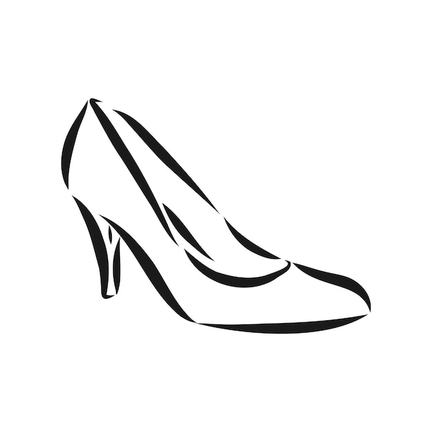 Buty damskie, szkic wektor, buty damskie, ilustracja szkic wektor