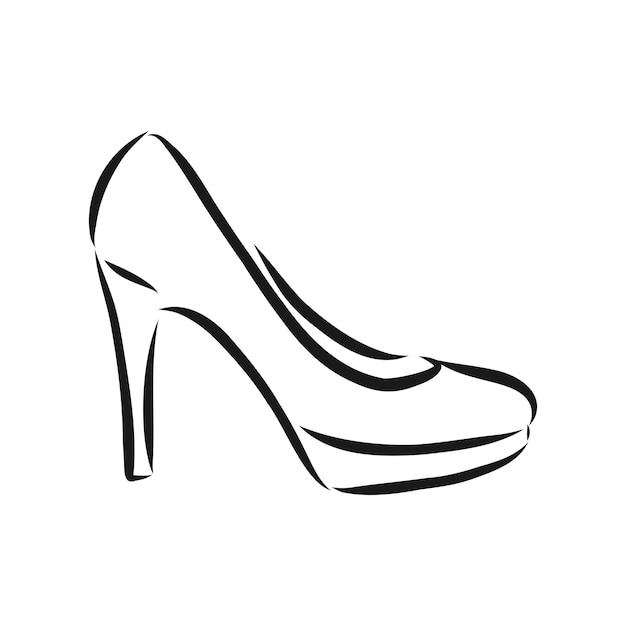 Buty damskie, szkic wektor, buty damskie, ilustracja szkic wektor