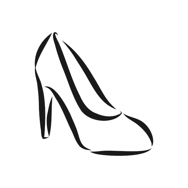 Buty damskie, szkic wektor, buty damskie, ilustracja szkic wektor