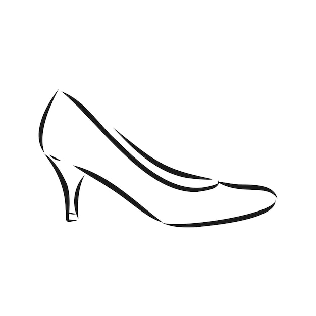 Buty damskie, szkic wektor, buty damskie, ilustracja szkic wektor
