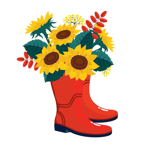 BUTY GUMOWE SŁONECZNIKI