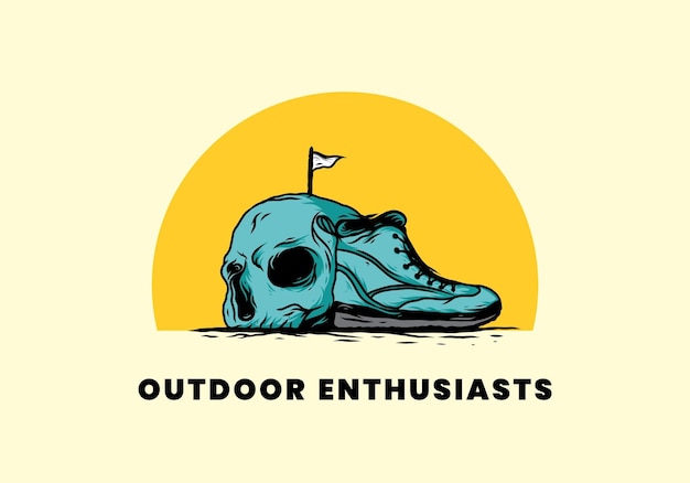 Buty Outdoorowe I Ilustracja Czaszki