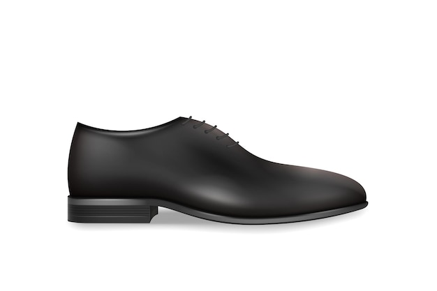 Buty realistyczne Stylowe czarne męskie buty oxford na sznurowadle Klasyczna ikona elementu męskiego stroju