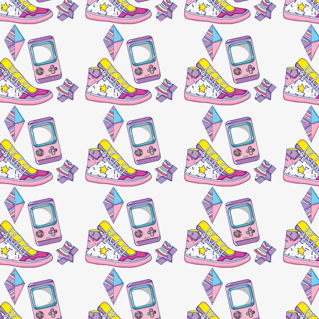 Buty tło pop art i tetris