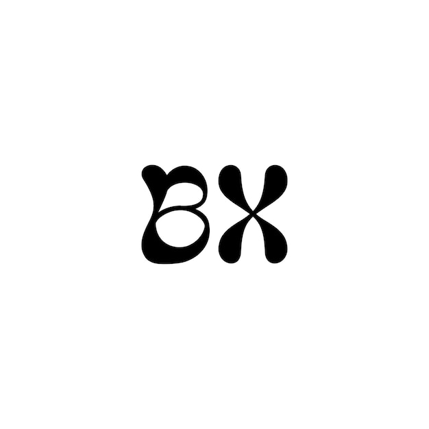 Bx Monogram Logo Projekt Litery Tekst Nazwa Symbol Monochromatyczny Logotyp Alfabet Znak Prosty Logo