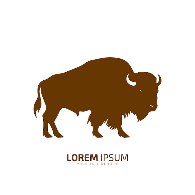 byk ikona logo sylwetka bizon wół logo symbol styl byk ilustracji wektorowych buffalo logo wektor sylwetka na białym tle