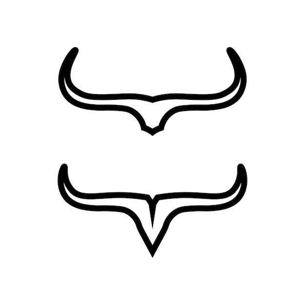 Byk Logo I Róg Symbole Krowa Wektor Szablon Ikony Aplikacji
