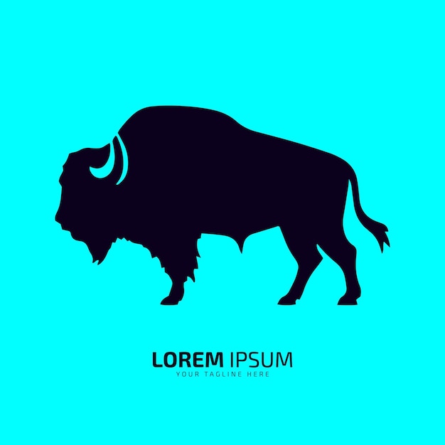 Byk logo ikona sylwetka bizon wół logo symbol byk wektor ilustracja buffalo logo wektor sylwetka na białym tle czarny byk