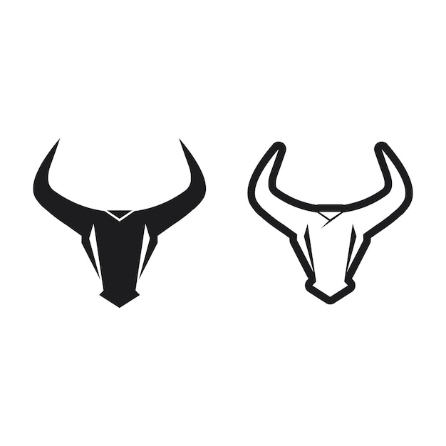 Byk róg krowa i bawół logo i symbol szablon ikony aplikacji