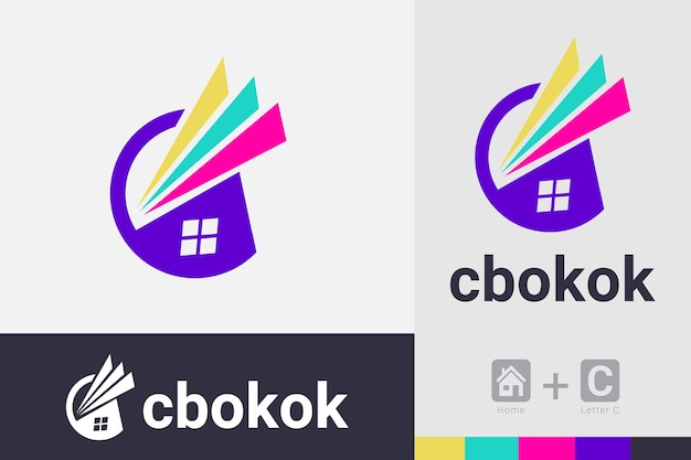 C litera nowoczesny budynek logo szablon projektu logo