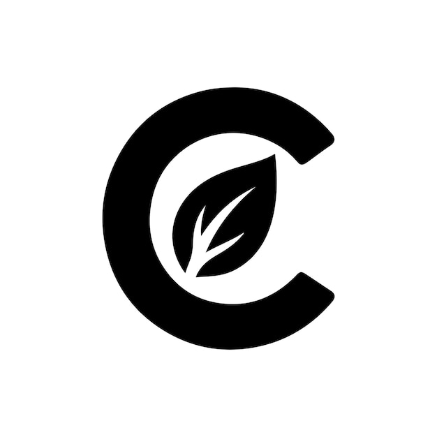 C Logo Design Letter Vector Nowoczesne i proste C Logo z organicznymi elementami liści i winorośli
