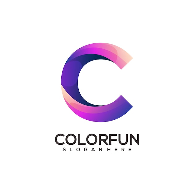 C Logo Kolorowy Gradient C