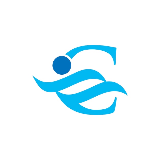 Plik wektorowy c logo pływania