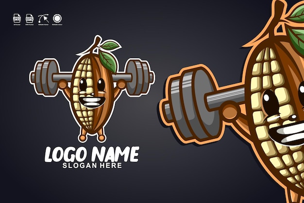 Cacao Fitness ładny Projekt Logo Maskotki