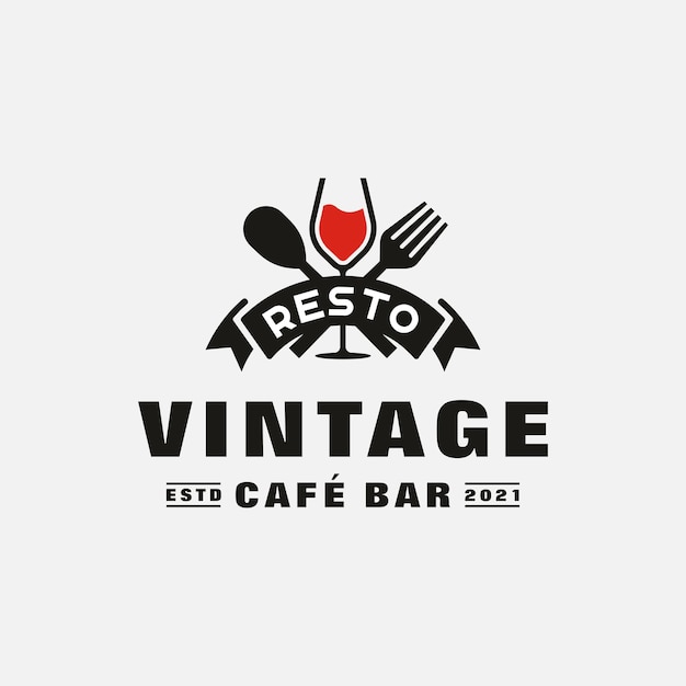 Cafe bar resto szablon projektu logo vintage