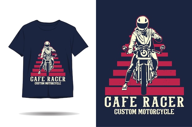 Plik wektorowy cafe racer niestandardowy projekt koszulki motocyklowej