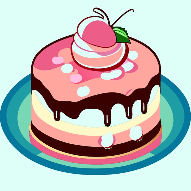 Cake Clip Art Ilustracja Wektorowa Kreskówka