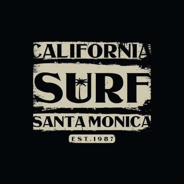 California Surf Typografia Wektor T Shirt Design