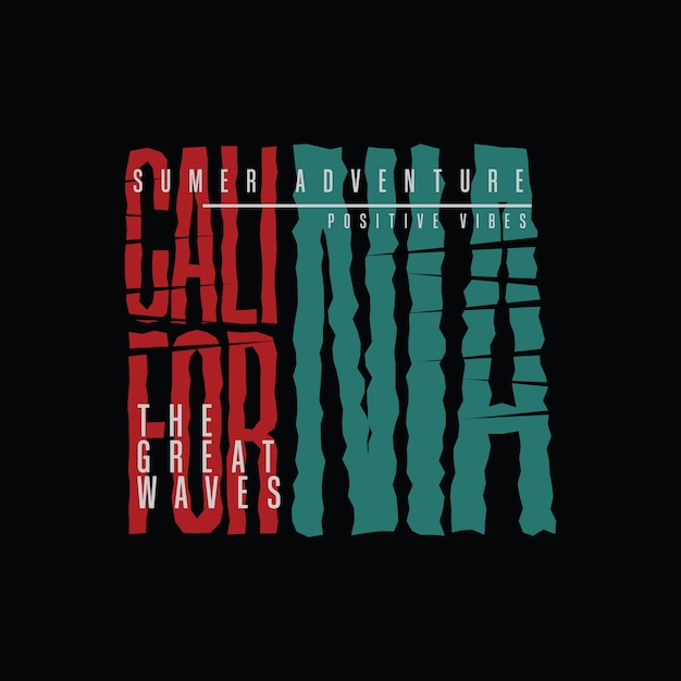 California Typografia Wektor T Shirt Design