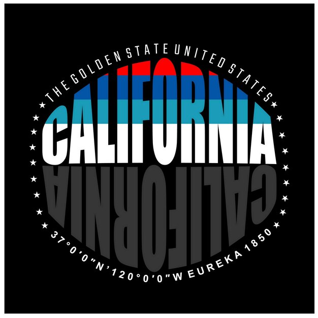 Plik wektorowy california vintage typografia projekt w odzieży tshirt ilustracji wektorowych i innych zastosowań