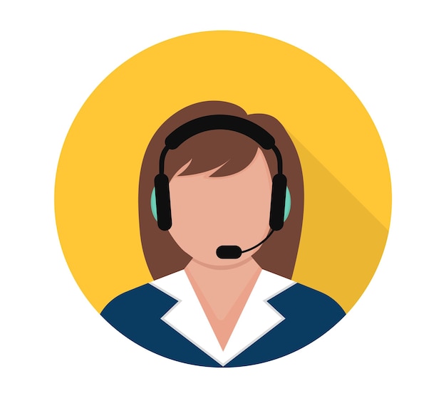 Plik wektorowy call center ikona usługi wsparcia kobiece call center pracujące w słuchawkach