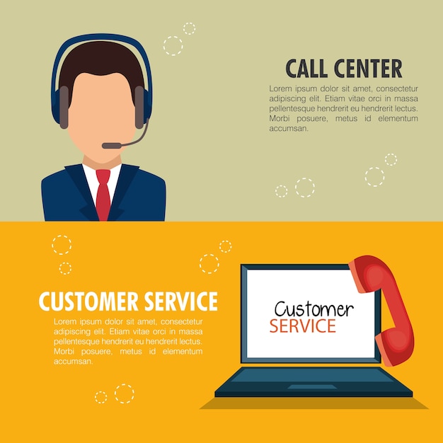 call center obsługi klienta wektor ilustracja projektu