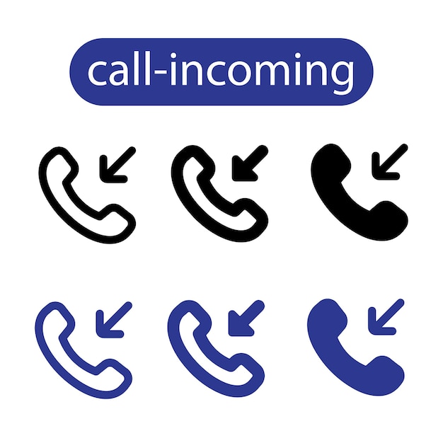 call incomign icon ustawiony na białym tlen ilustracja sztuki wektorowej użyta do projektowania stron internetowych i aplikacji