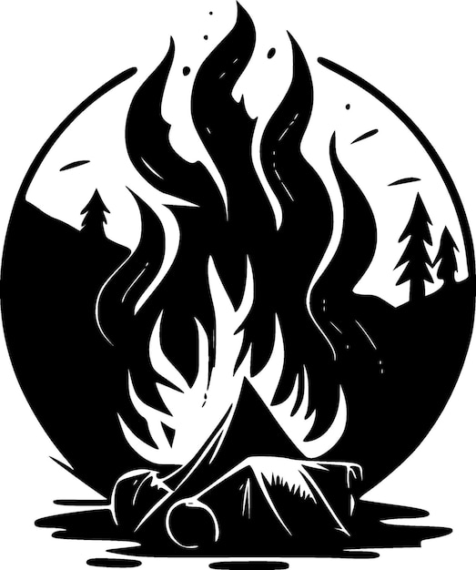 Campfire Wysokiej Jakości Logo Wektorowe Ilustracja Wektorowa Idealna Do Grafiki Tshirt