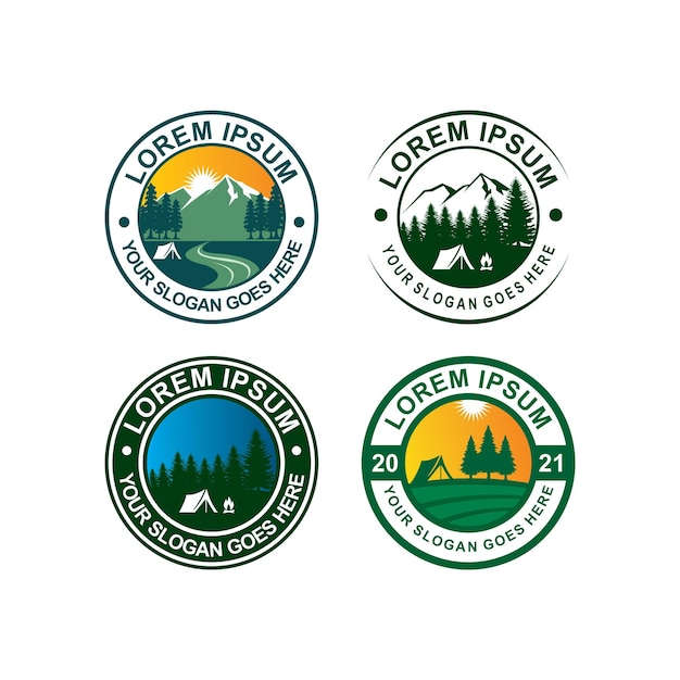 Camping Logo Przygoda Logo Wektor